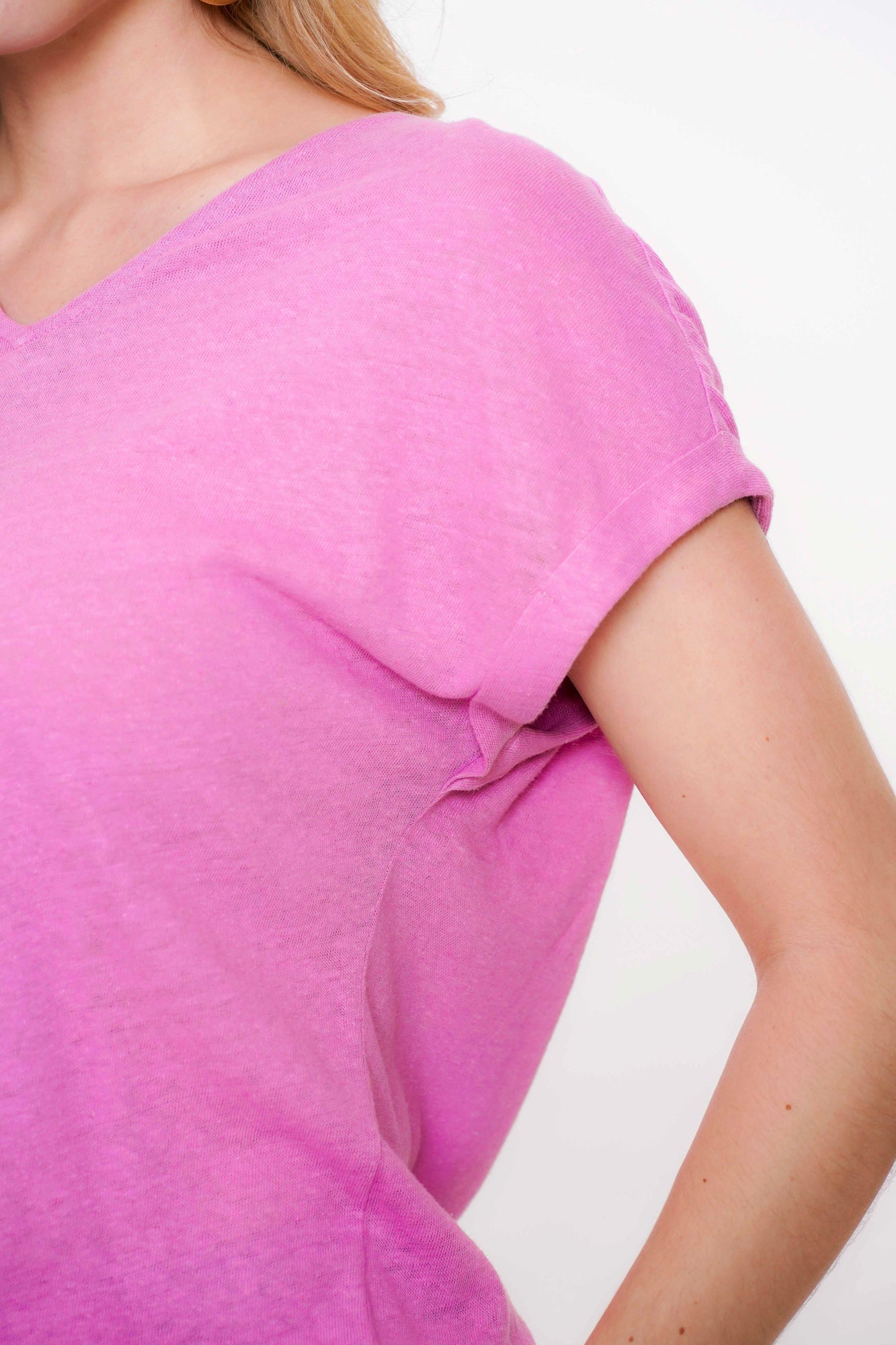 Geisha Fashion dames T-shirt rustiek katoen V-hals