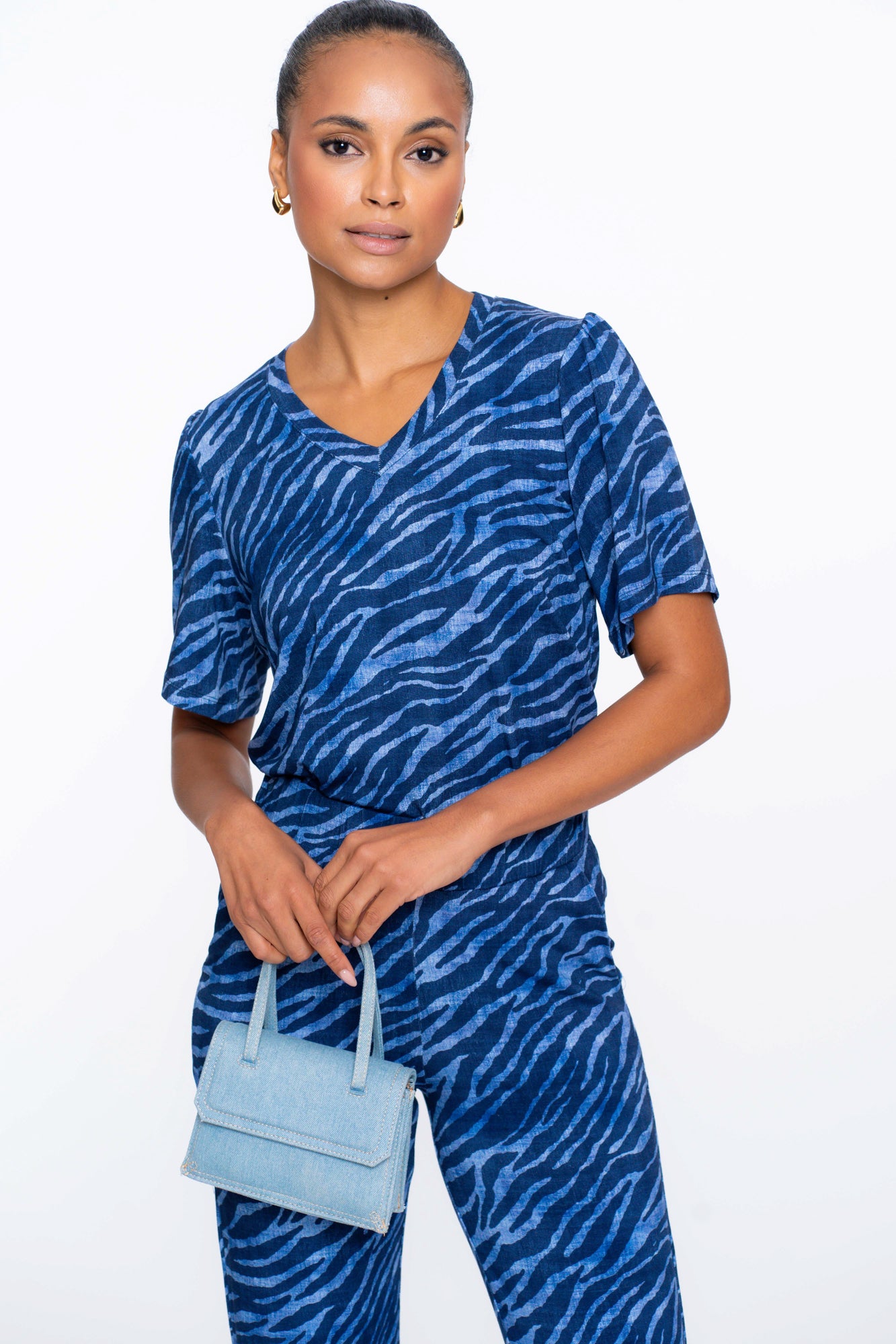 Geisha Fashion dames T-shirt met V-hals en print