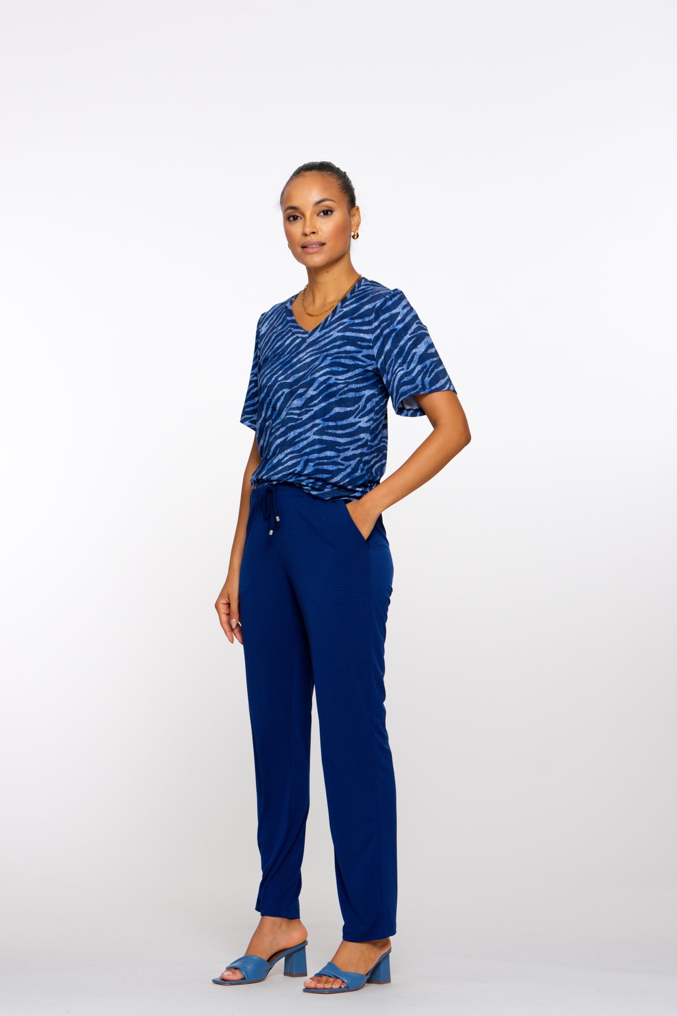 Geisha Fashion dames T-shirt met V-hals en print