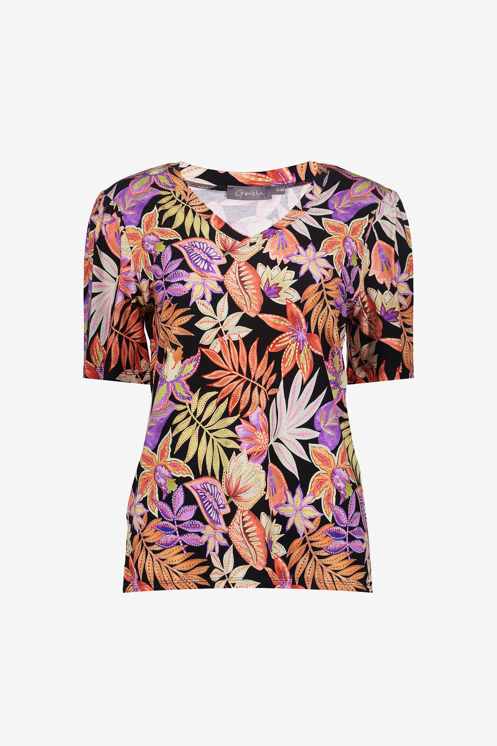 Geisha Fashion dames T-shirt met V-hals en print