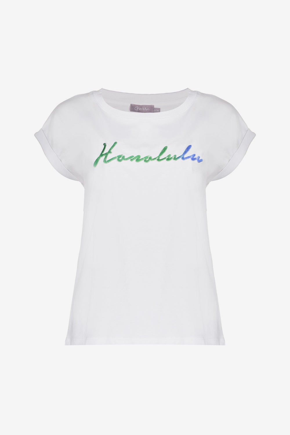 Geisha Fashion dames basic T-shirt met speels detail