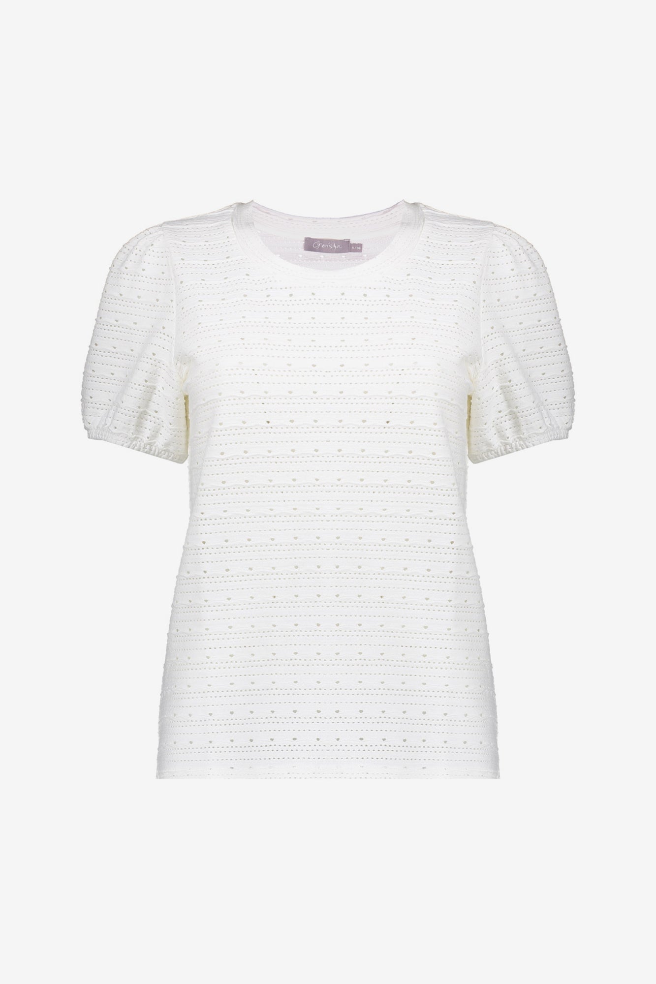 Geisha Fashion ajour top met korte pofmouwen dames
