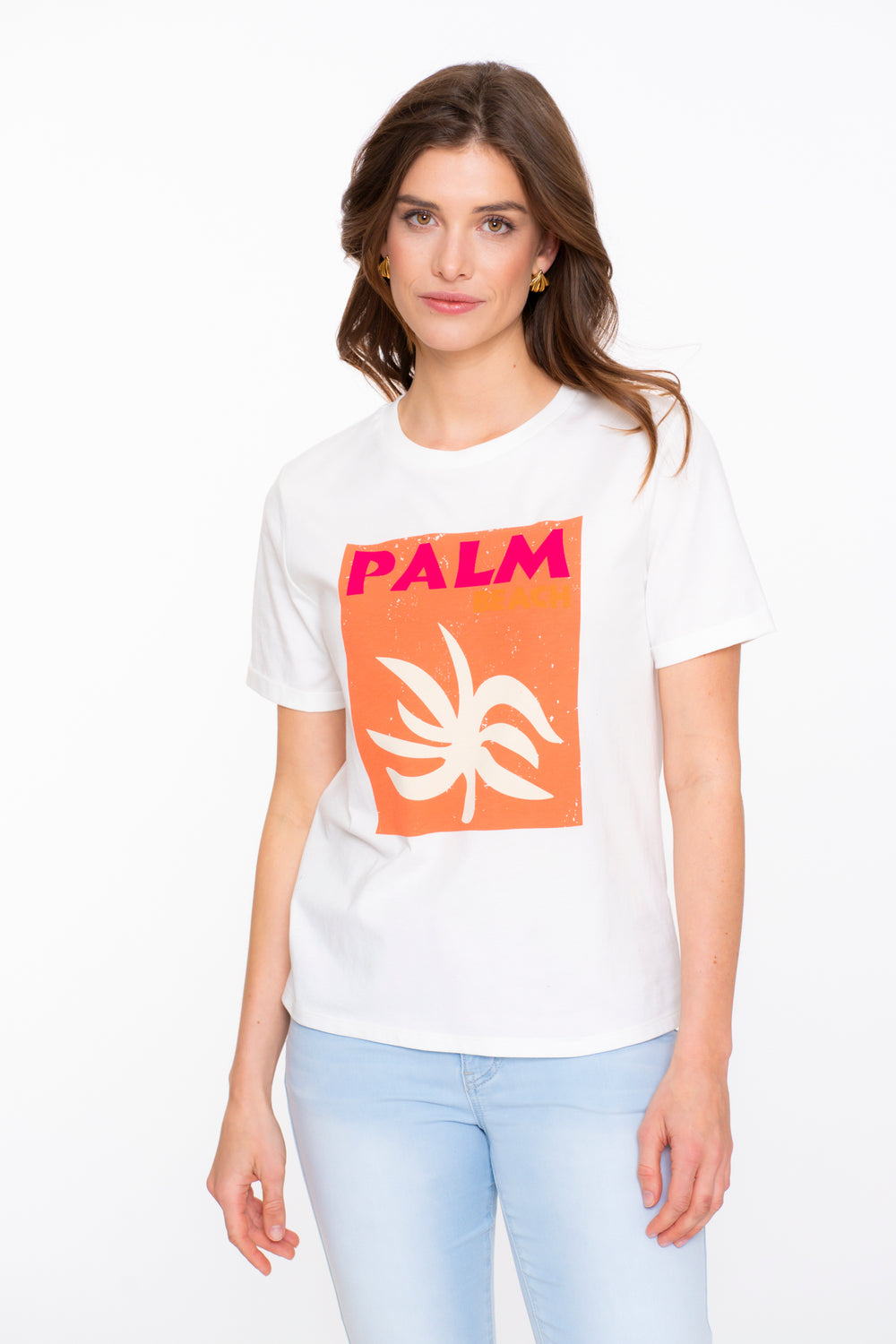 Geisha Fashion dames basic T-shirt met palmprint