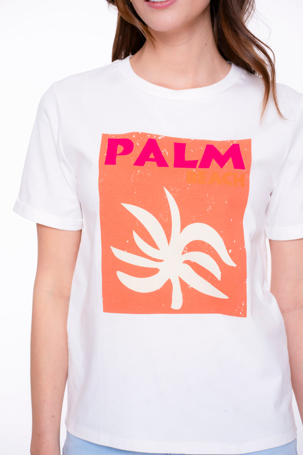 Geisha Fashion dames basic T-shirt met palmprint