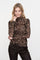 Geisha dames mesh top met leopard print