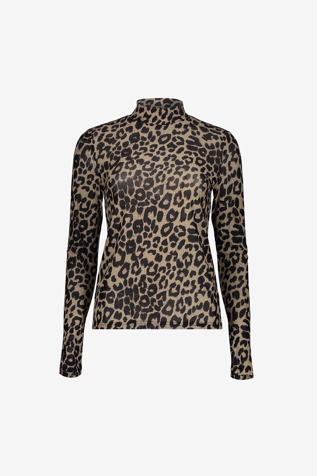 Geisha dames mesh top met leopard print