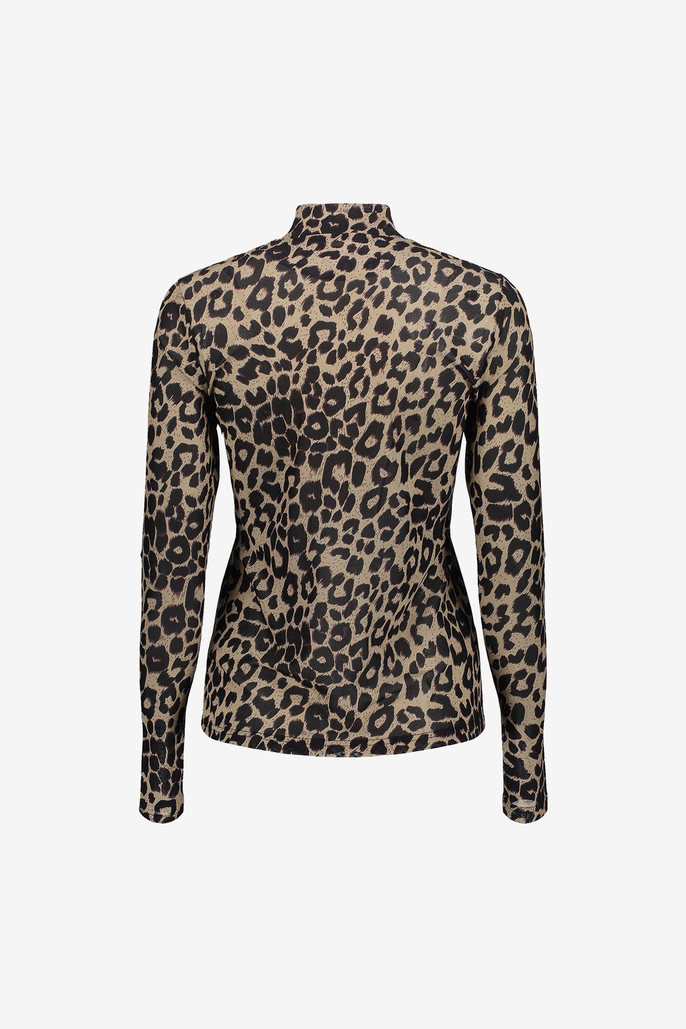 Geisha dames mesh top met leopard print