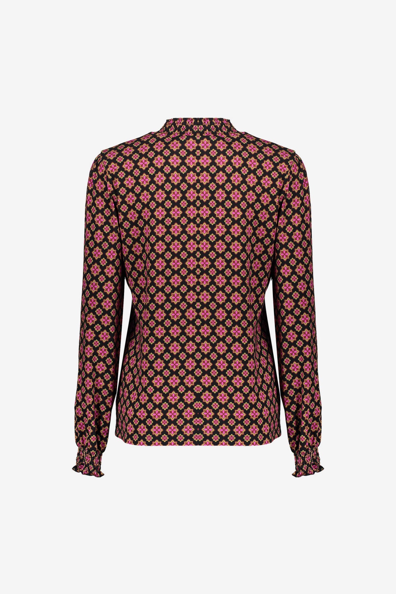 Geisha dames top met retro sterrenmotief