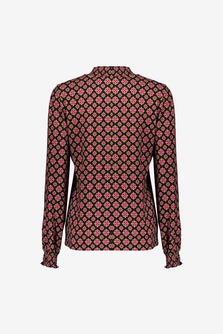 Geisha dames top met retro sterrenmotief