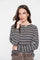 Geisha dames striped ajour top
