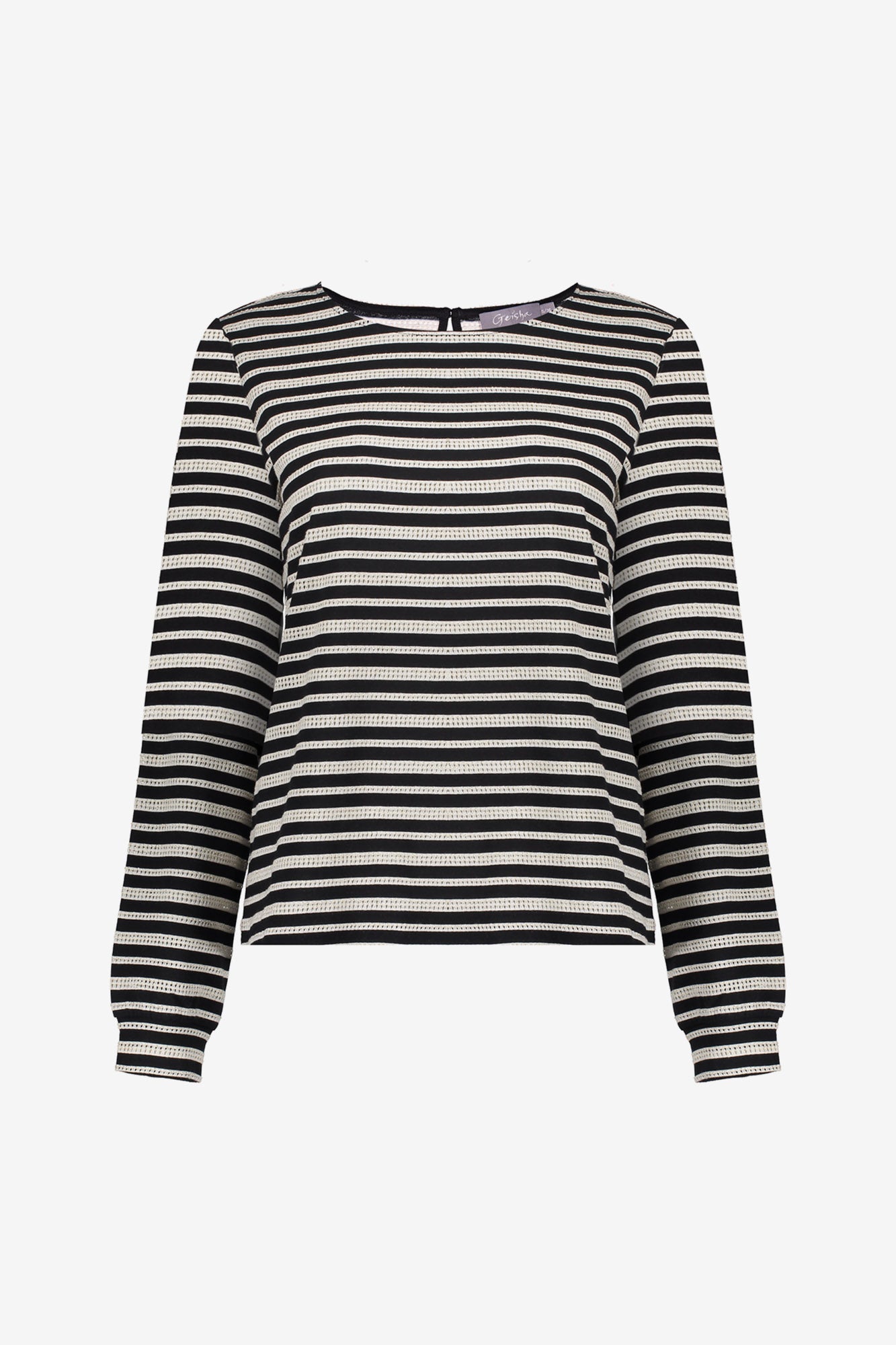 Geisha dames striped ajour top