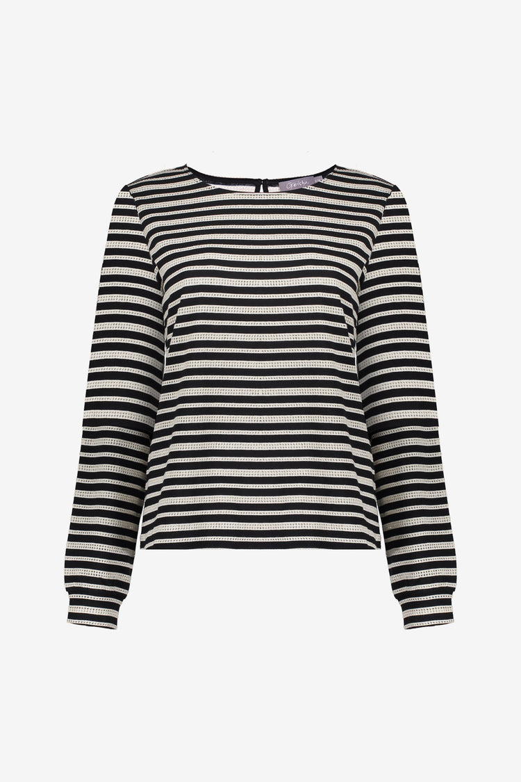 Geisha dames striped ajour top