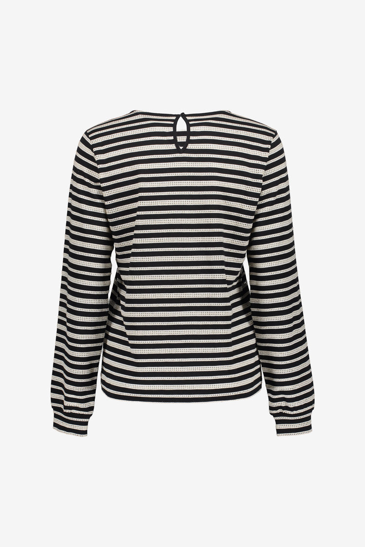 Geisha dames striped ajour top