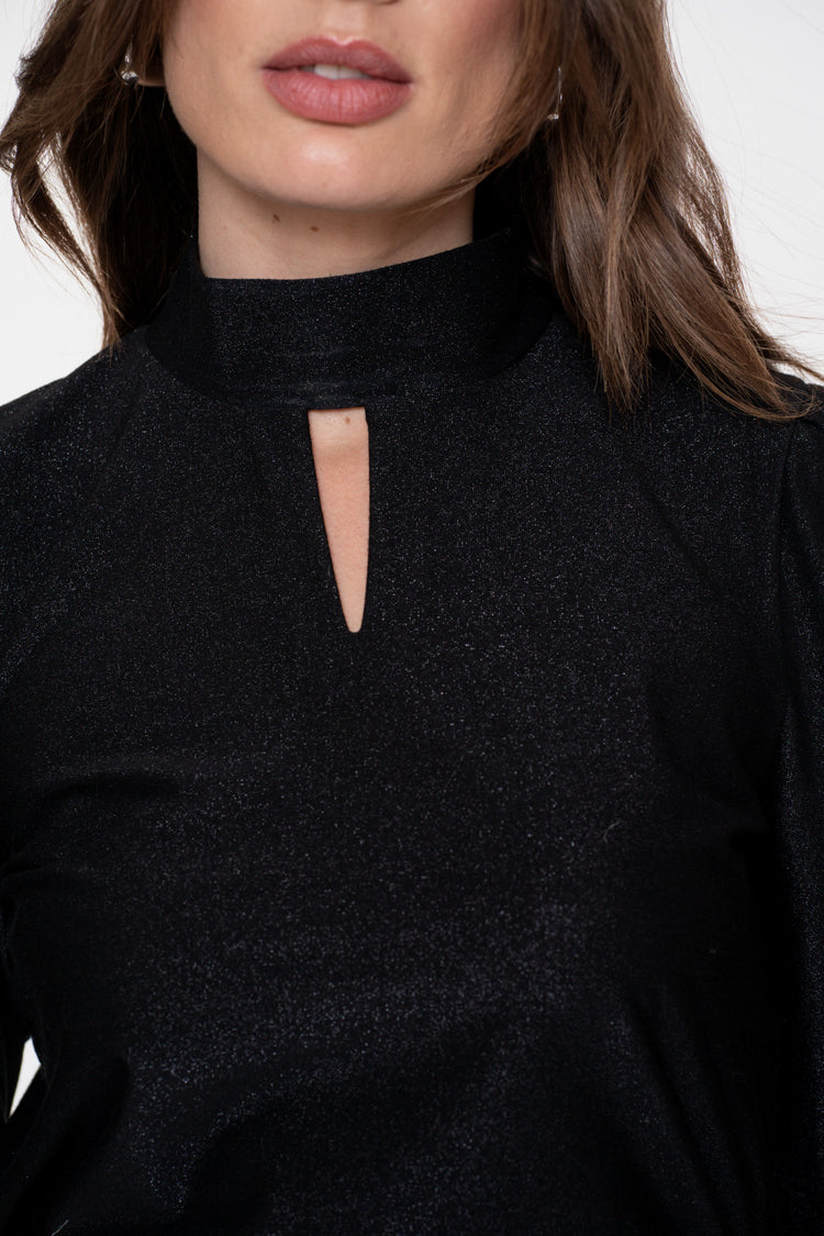 Geisha dames choker top met pofmouwen