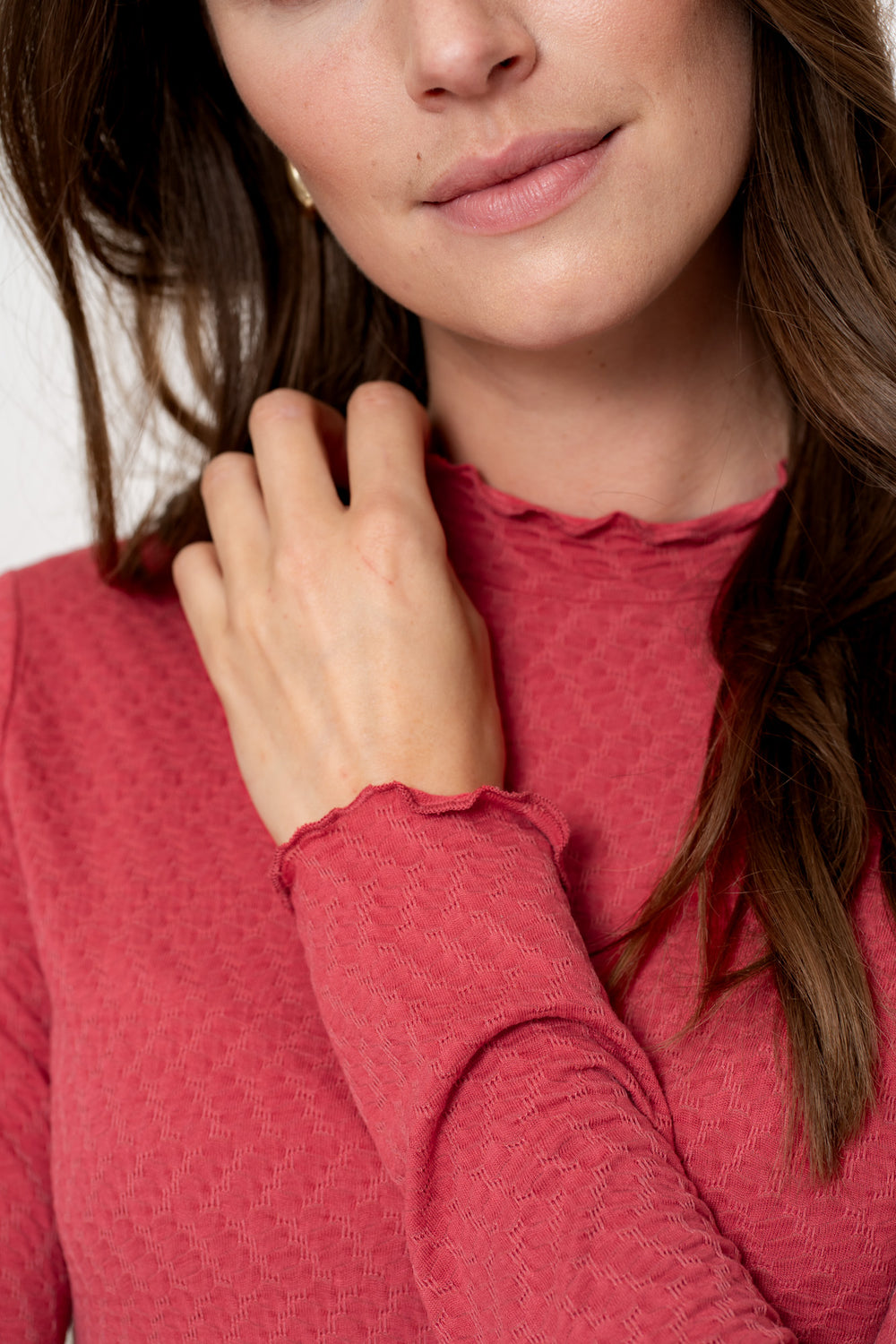 Geisha dames basic top met ruffles