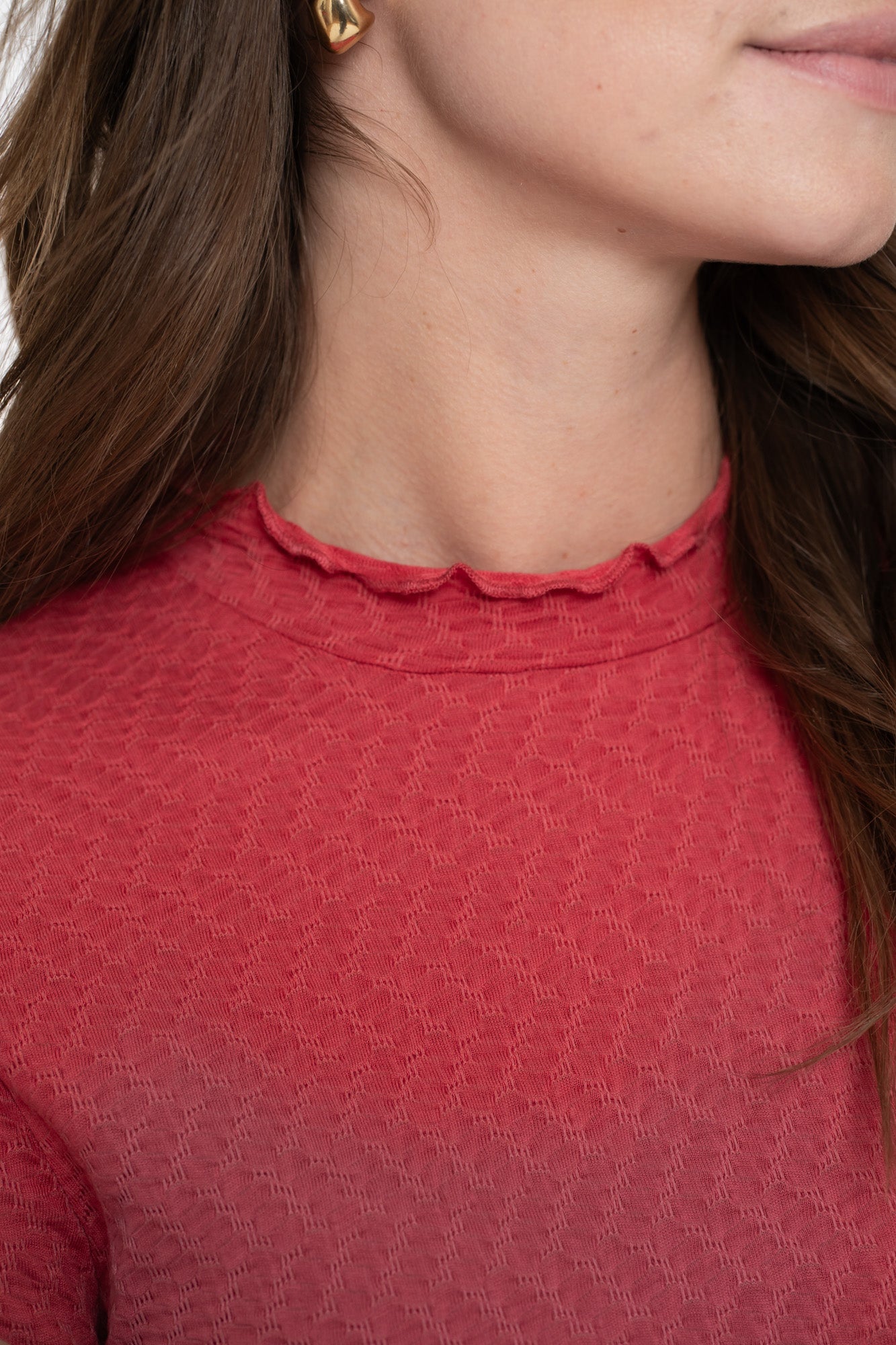 Geisha dames basic top met ruffles