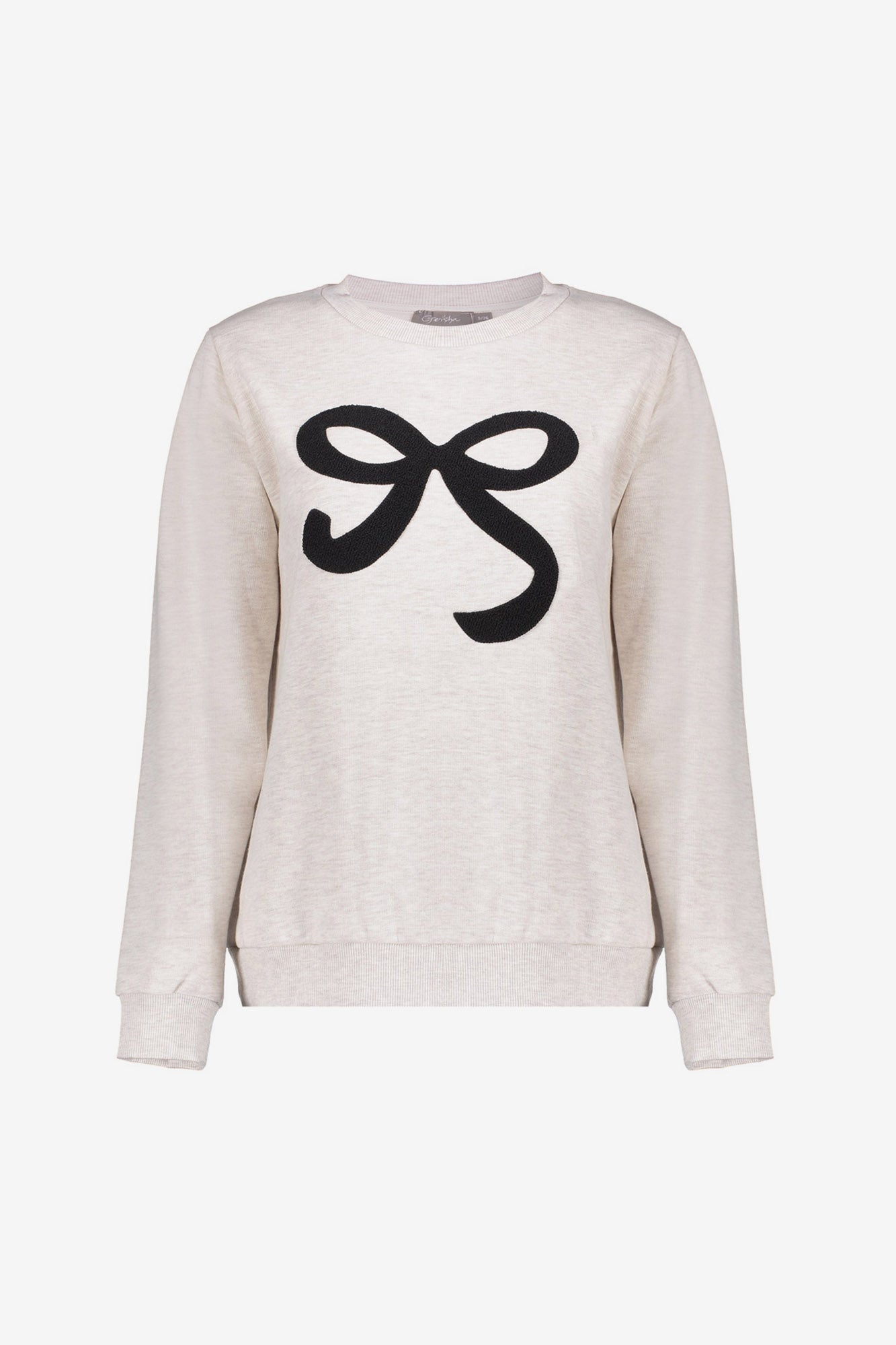 Geisha dames sweater met strik chestprint