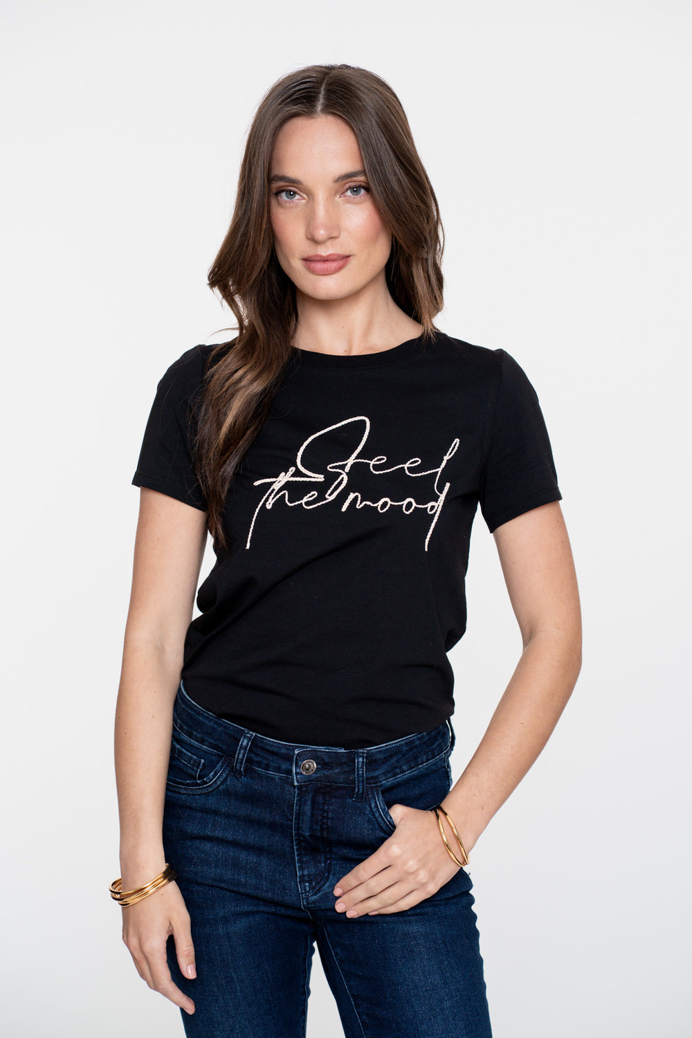 Geisha dames basic T-shirt met tekst
