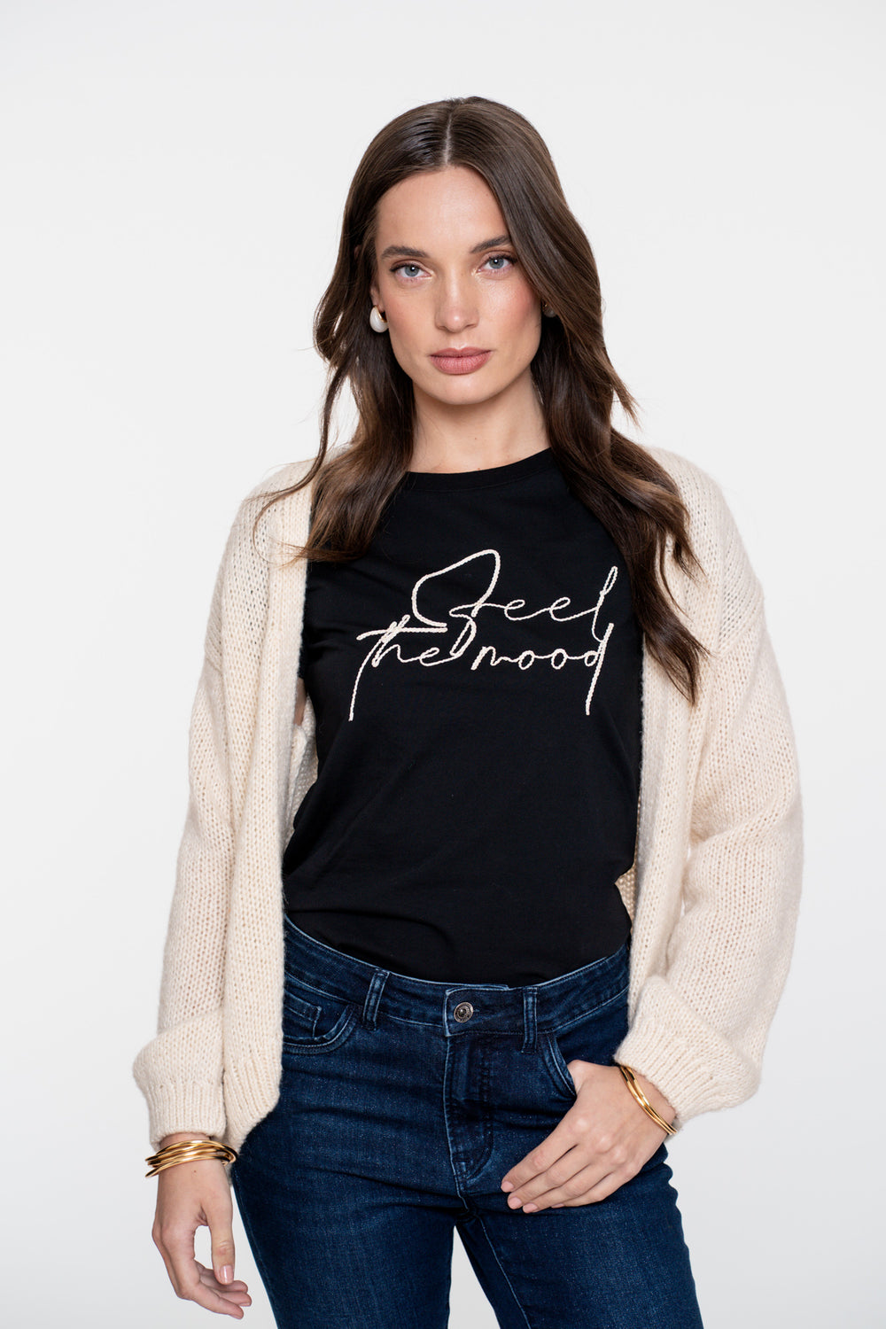 Geisha dames basic T-shirt met tekst