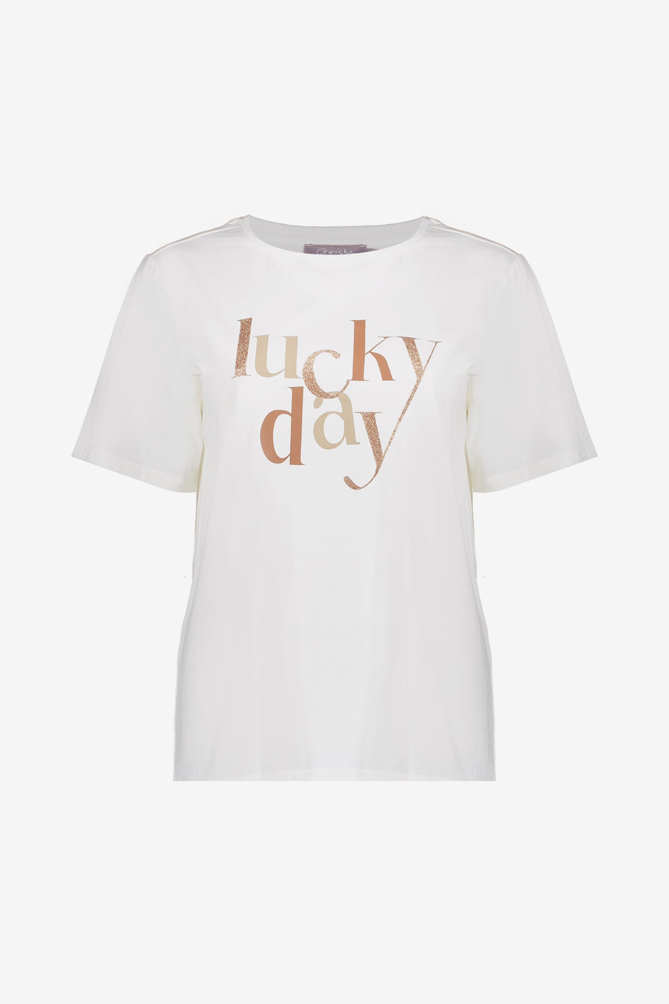 Geisha dames Basic T-shirt met Lucky day
