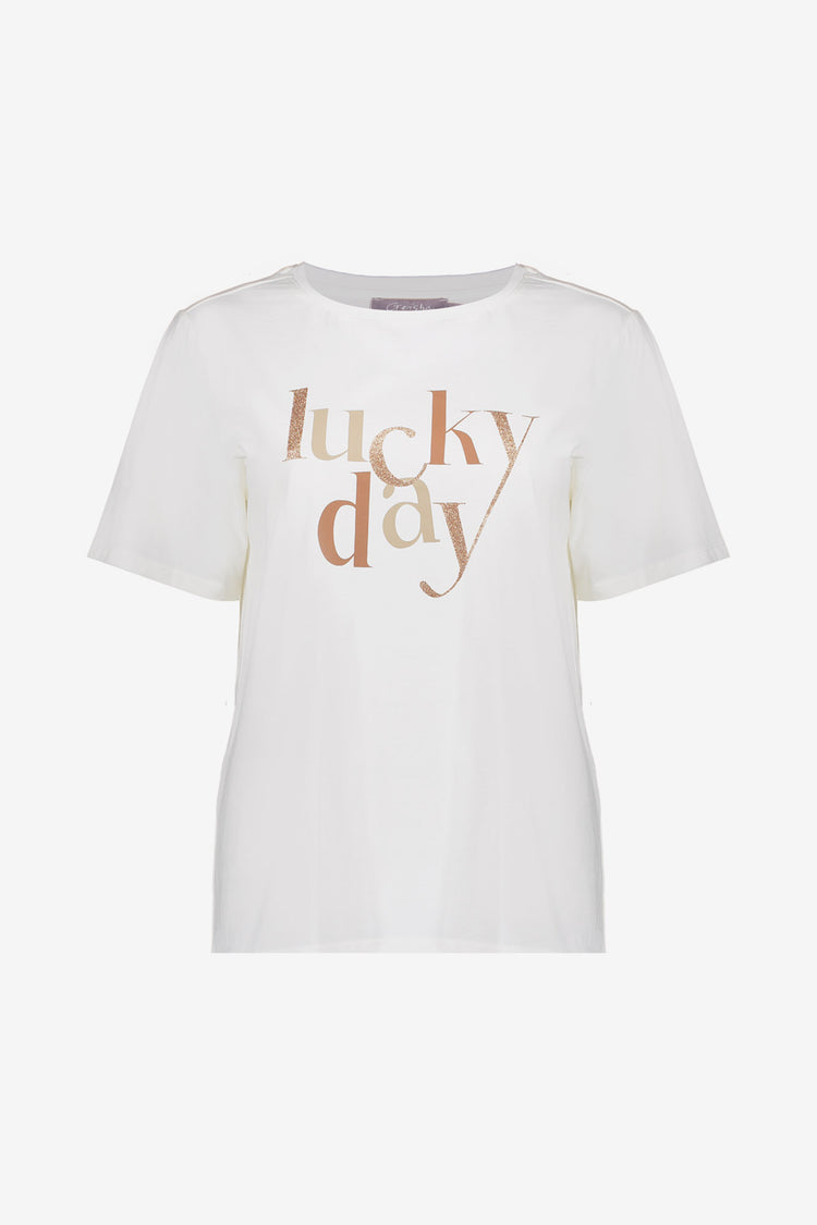 Geisha dames Basic T-shirt met Lucky day