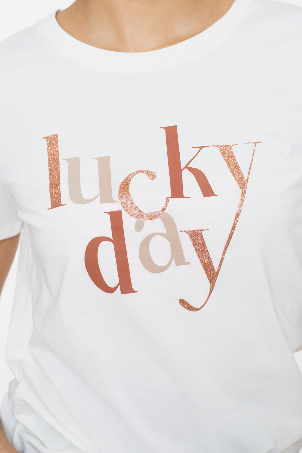 Geisha dames Basic T-shirt met Lucky day