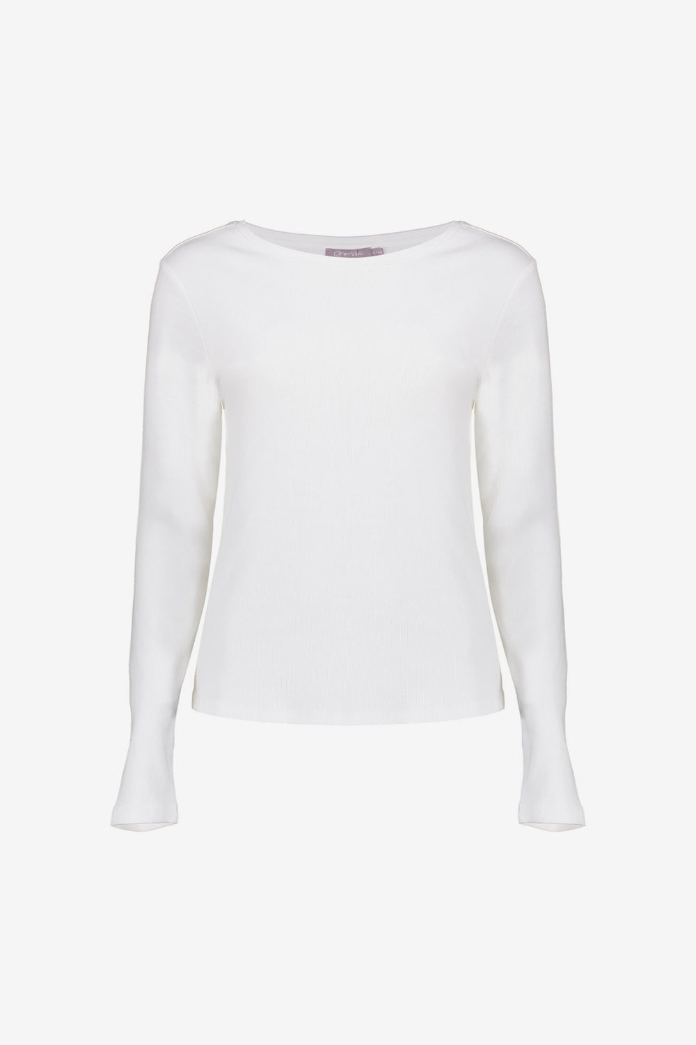 Geisha dames basic ribgebreid T-shirt met lange mouwen