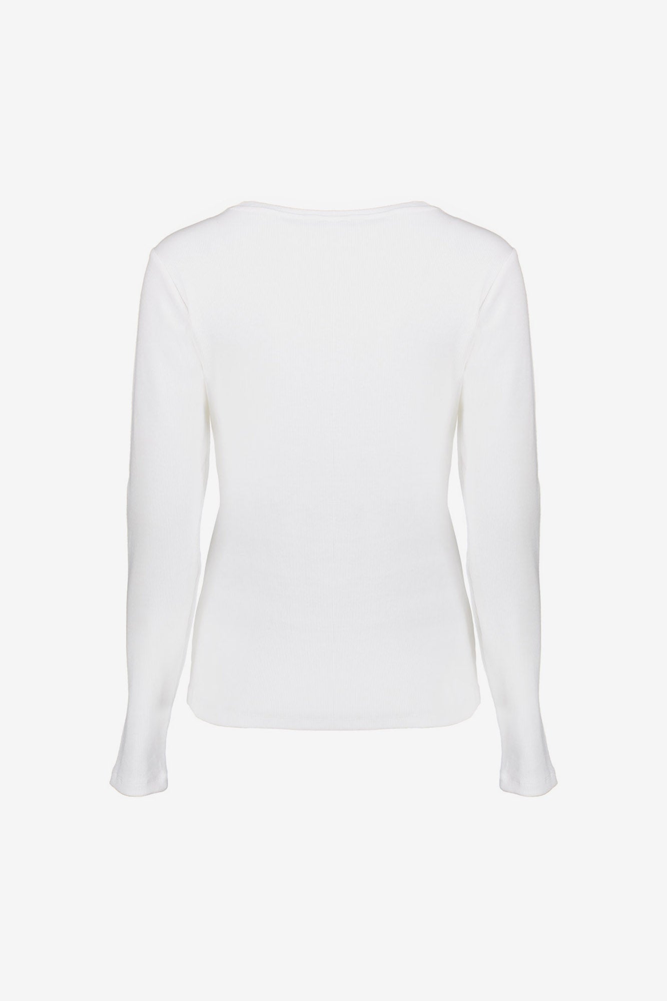 Geisha dames basic ribgebreid T-shirt met lange mouwen