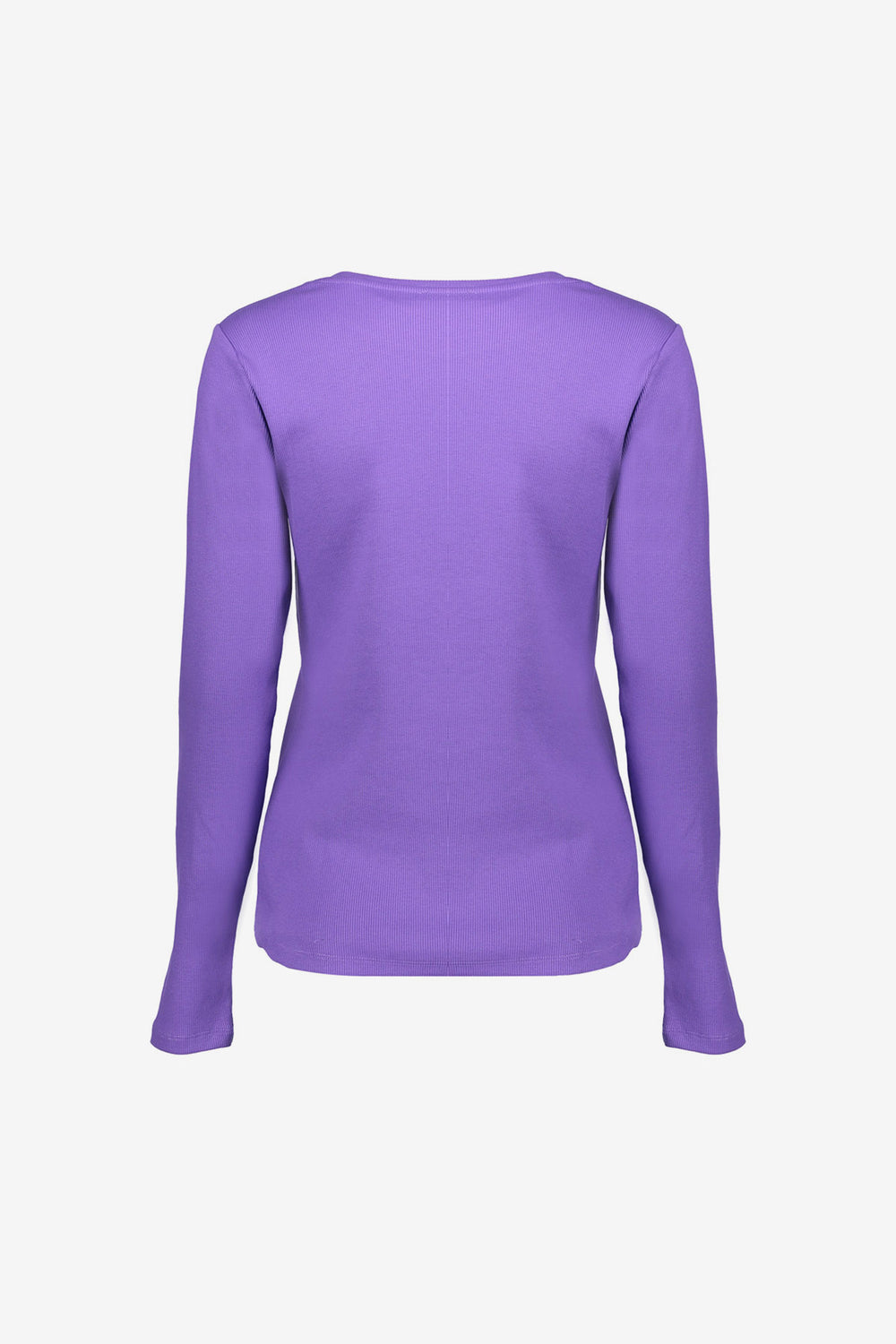 Geisha dames basic ribgebreid T-shirt met lange mouwen