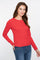 Geisha dames basic ribgebreid T-shirt met lange mouwen