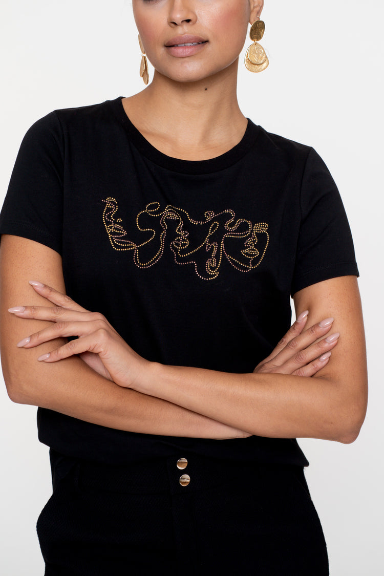 Geisha dames Arty face T-shirt