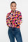 Geisha dames top met opstaande kraag en print
