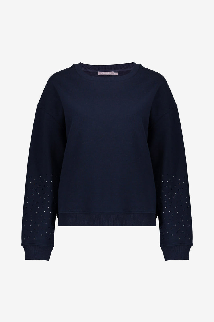 Geisha dames navy rhinstone sweater