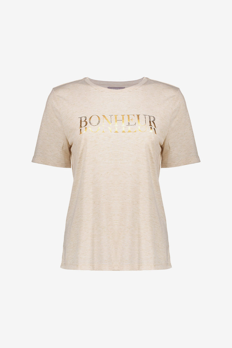 Geisha dames melange T-shirt 'Bonheur'