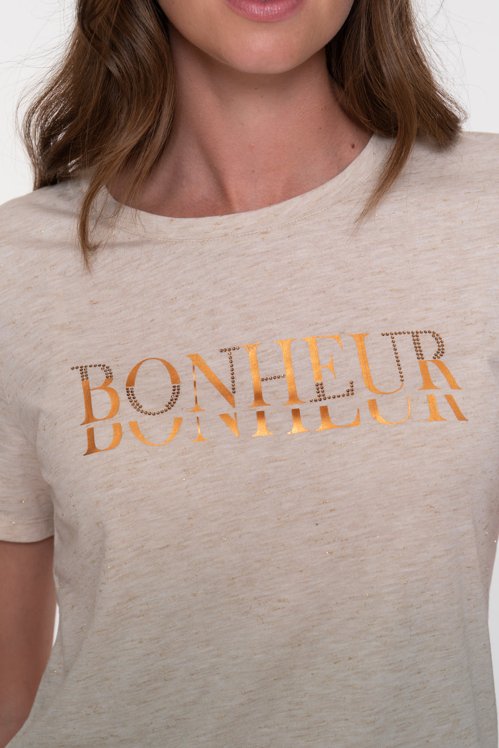 Geisha dames melange T-shirt 'Bonheur'