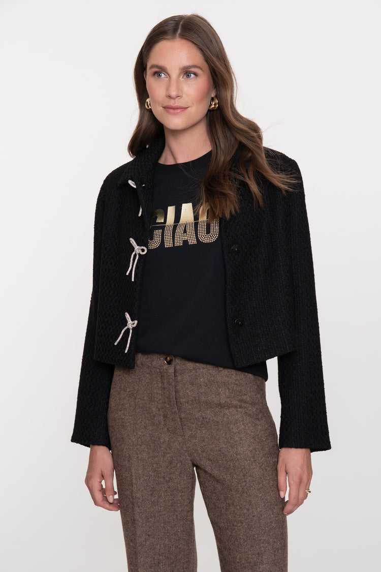 Geisha dames T-shirt 'Ciao' met gouden studs