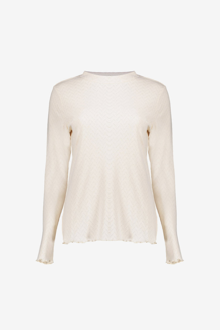 Geisha dames zigzag ajour geweven top