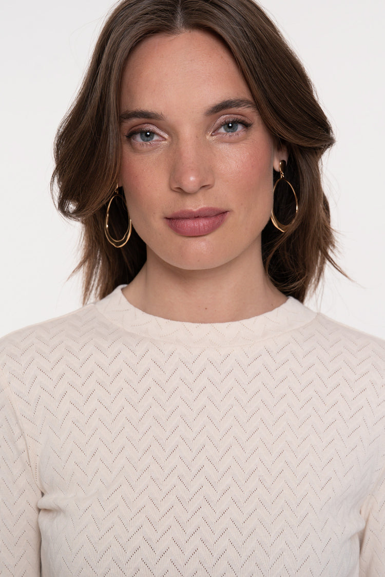 Geisha dames zigzag ajour geweven top