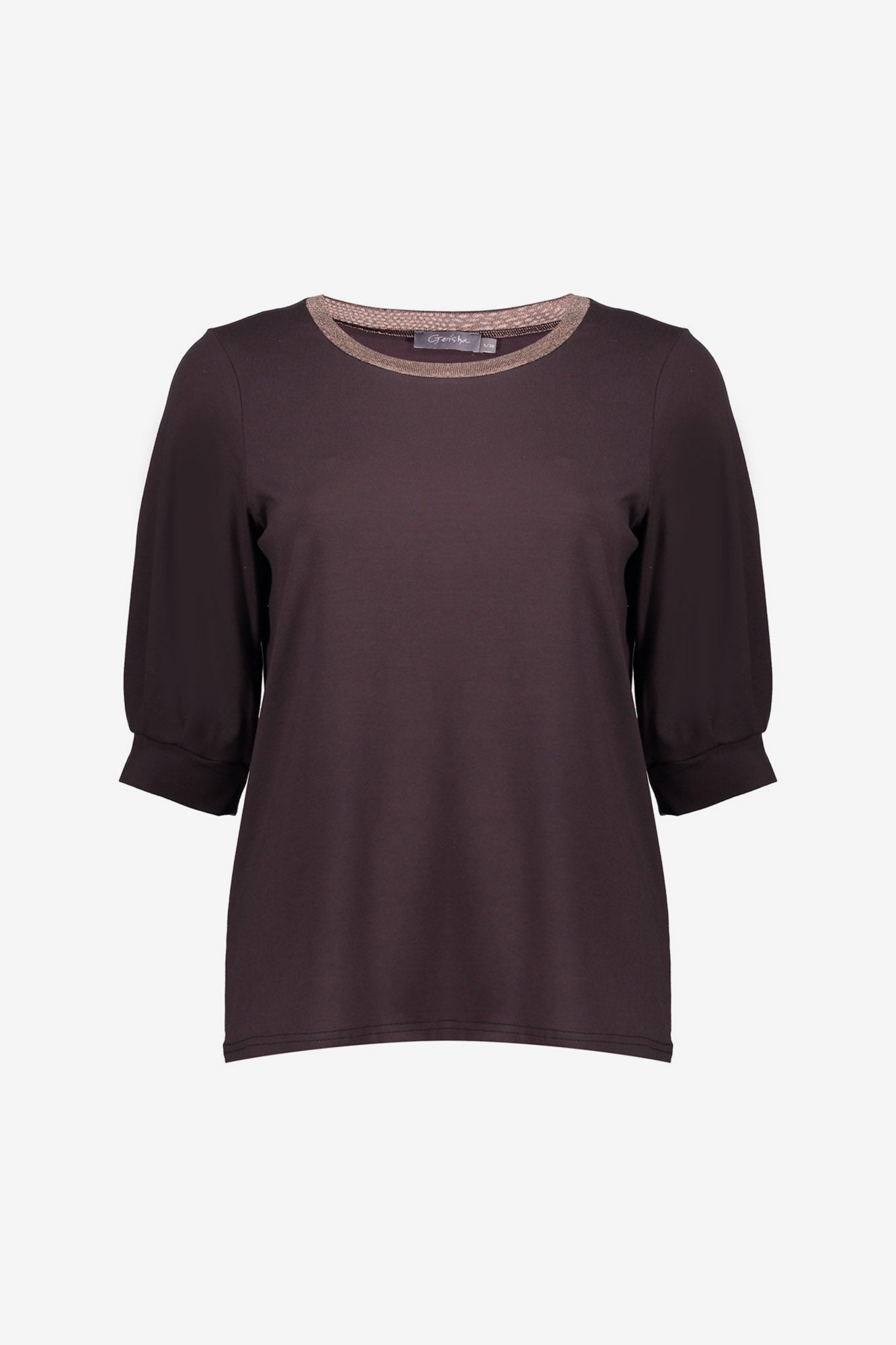 Geisha dames top met lurex hals