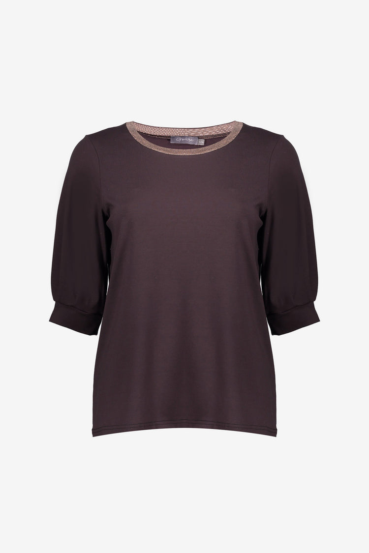 Geisha dames top met lurex hals