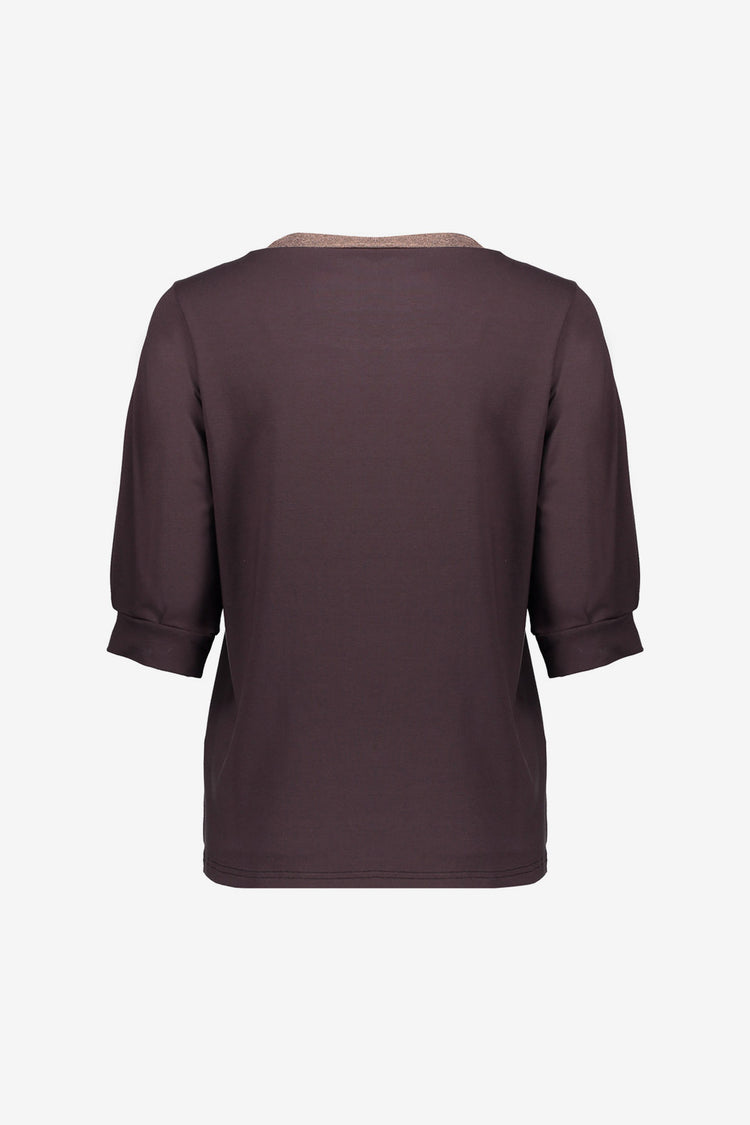 Geisha dames top met lurex hals