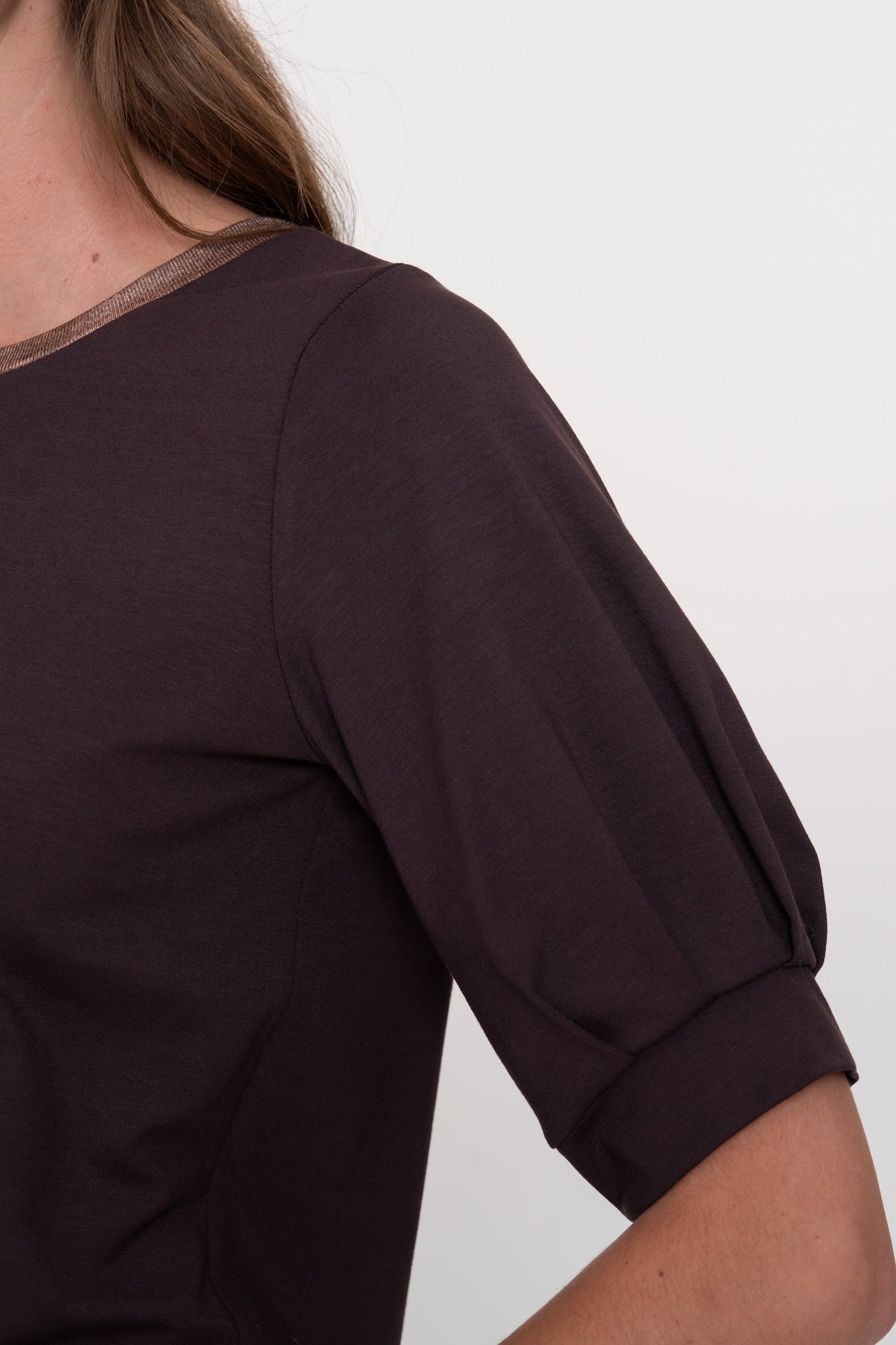 Geisha dames top met lurex hals