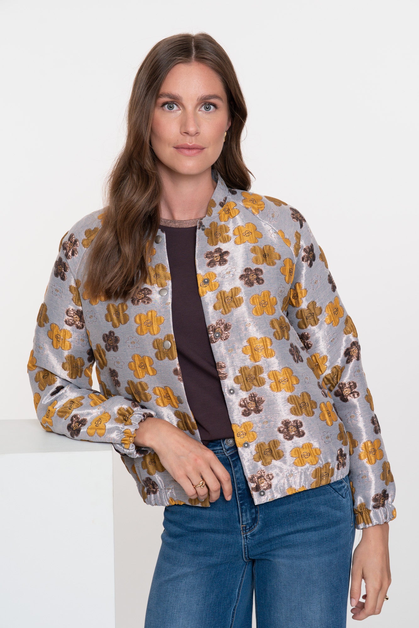 Geisha dames top met lurex hals