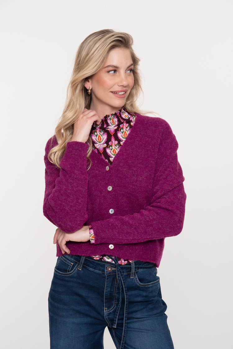 Geisha dames top met smock en Ikat print