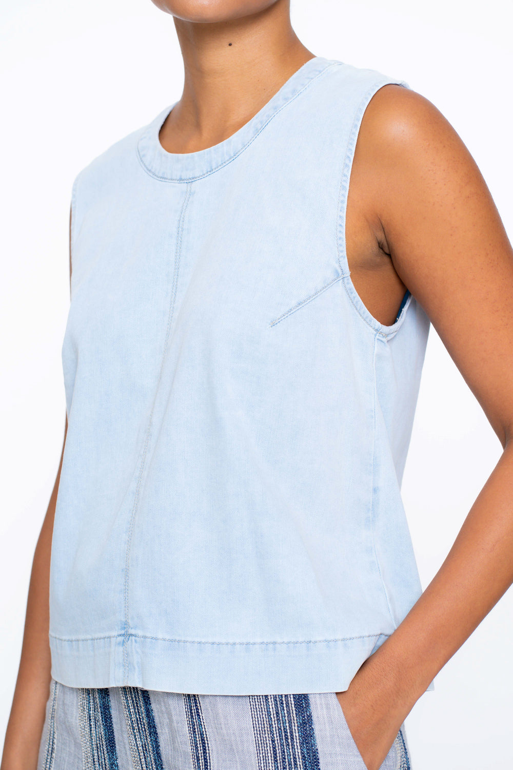 Geisha Fashion dames boxy denim top