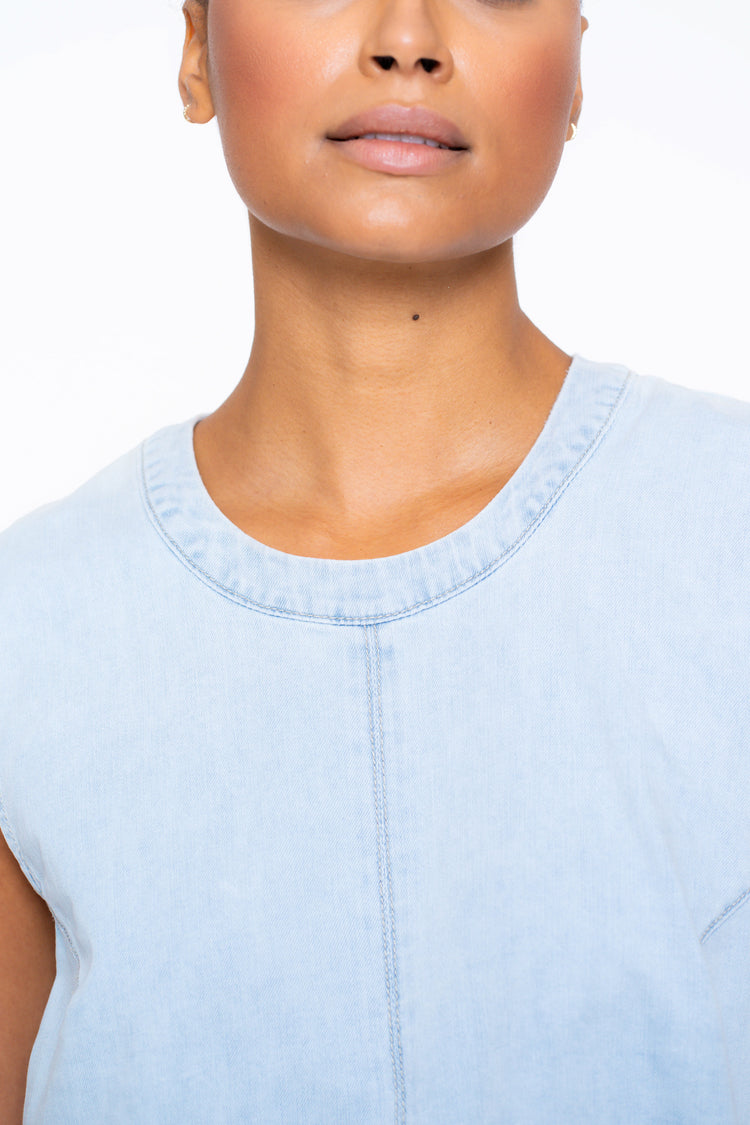 Geisha Fashion dames boxy denim top