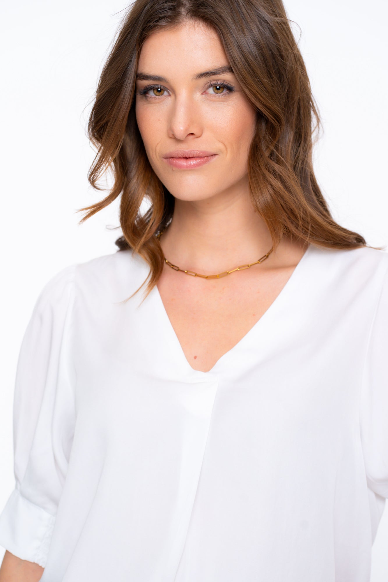 Geisha Fashion dames lyocell top met pofmouwen