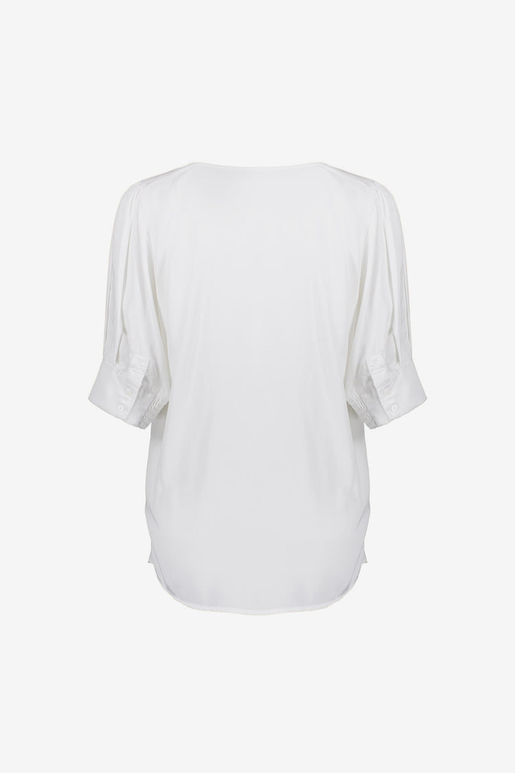 Geisha Fashion dames lyocell top met pofmouwen