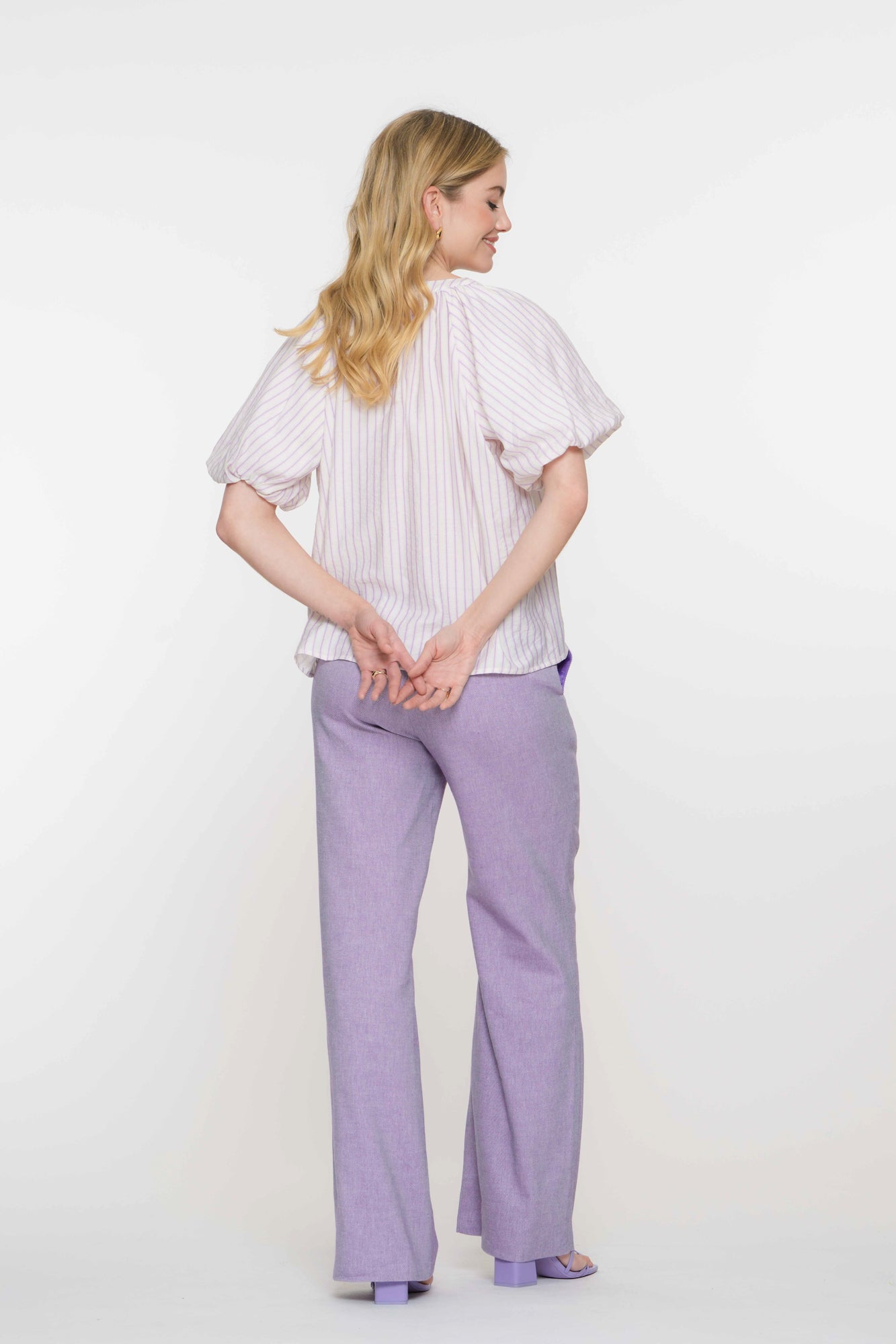 Geisha Fashion dames top gestreept met strikdetail