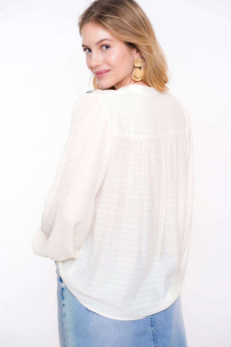 Geisha Fashion dames top met broderie anglaise